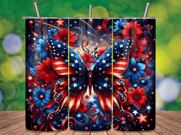 Download Stars and Stripes Floral Tumbler Wrap - Stars and stripes Collection