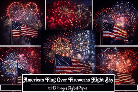 Download American Flag over Fireworks Night Sky - Fireworks night sky Collection