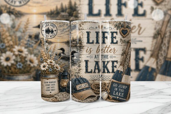 Download Life Better at the Lake Tumbler Wrap PNG - Lake tumbler wrap Collection