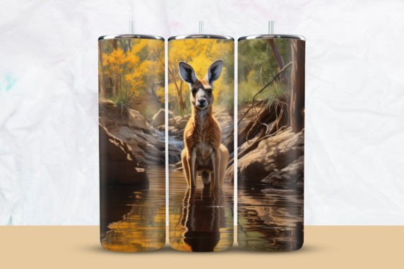 Download Kangaroo on Lake Tumbler Wrap - Lake tumbler wrap Collection