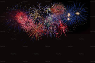Download Golden, Blue and Red Fireworks over Nigh - Premium Resources