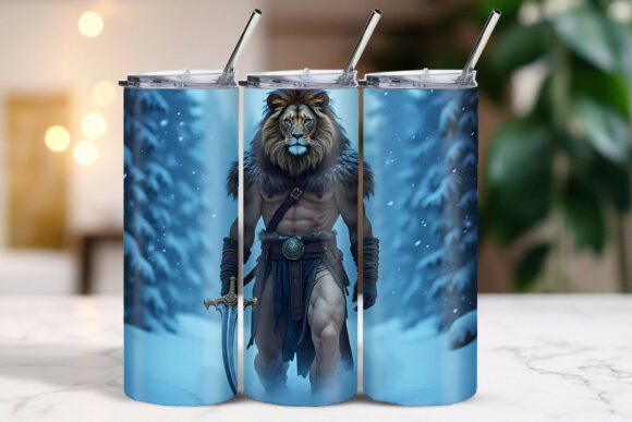 Download Man and Lion Fusion Art Tumbler - Fusion art tumbler Collection