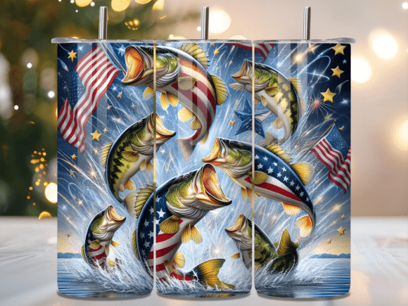 Download Jumping Bass Stars and Stripes Tumbler - Stars and stripes Collection
