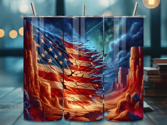 Download Sunset Stars and Stripes Tumbler Wrap - Stars and stripes Collection